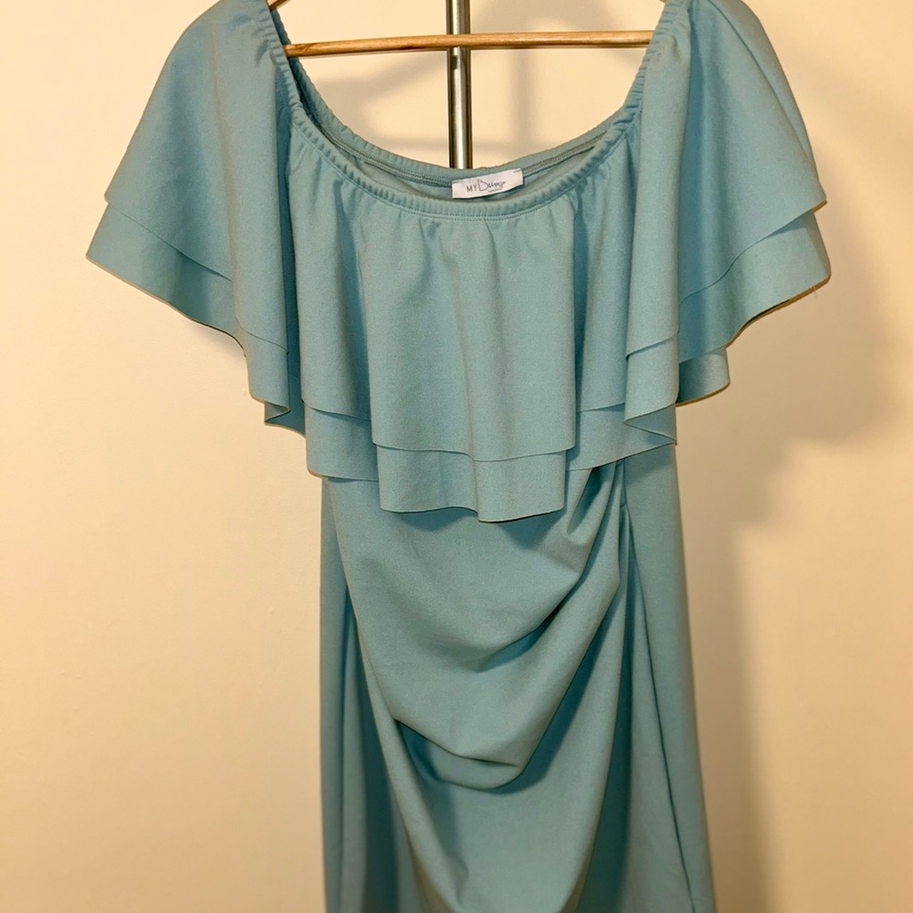 Women's Blue Off-Shoulder Dress